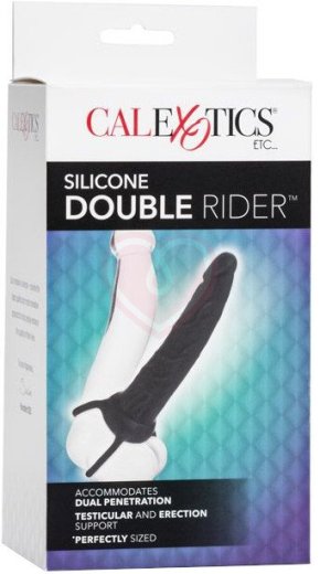 Насадка с креплением на пенис Silicone Double Rider чёрный фото 5