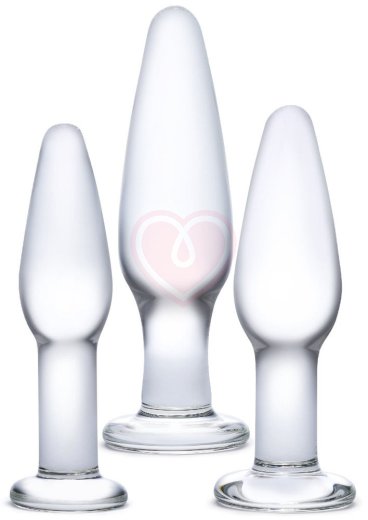 Набор из 3 стеклянных анальных пробок Glas Anal Set фото 1