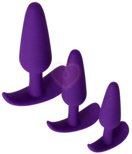 Набор из 3 анальных пробок ToyFa A-Toys фиолетовый фото 1