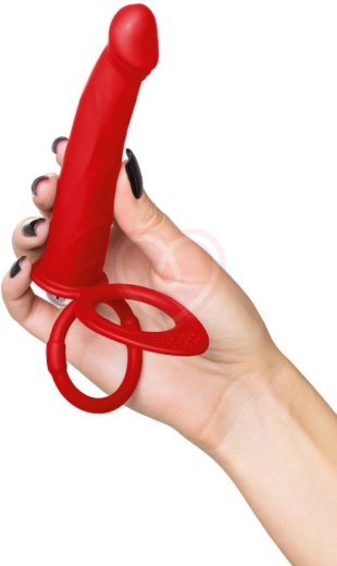 Насадка для двойного проникновения с вибропулей Toyfa Double Penetration Vibration красная фото 9