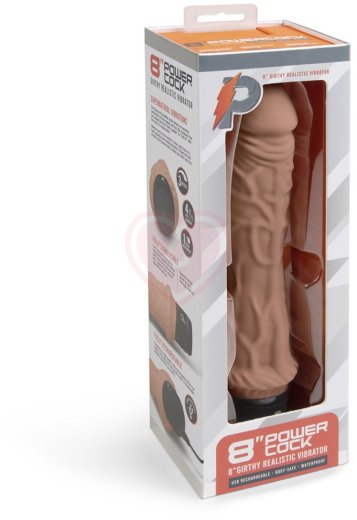 Реалистичный вибратор PowerCocks Girthy 20 см мокка фото 5