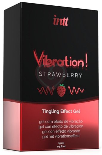 Стимулирующий гель со вкусом клубники Intt Vibration! Strawberry 15 мл фото 2