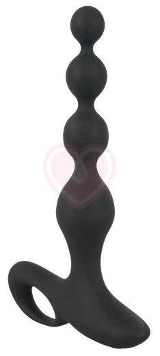 Анальные бусы с вибрацией Black Velvets фото 2