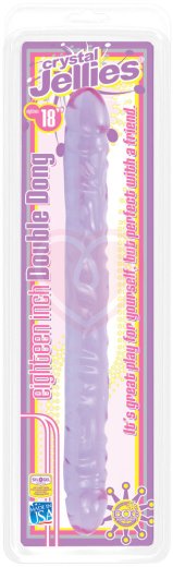 Двухсторонний фаллоимитатор Crystal Jellies 45 см фиолетовый фото 2