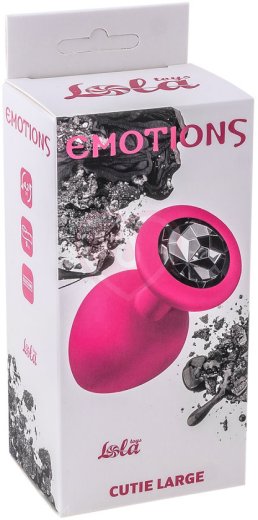 Большая анальная пробка Emotions Cutie Large розовая с черным кристаллом фото 3