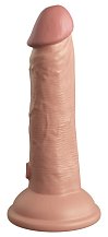 Реалистичный фаллоимитатор King Cock Ellite Dual Density 15 см телесный
