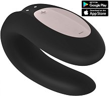 Вибратор для пар с управлением от приложения Satisfyer Double Joy чёрный