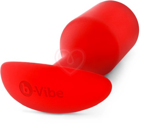 Утяжелённая анальная пробка для ношения b-Vibe Snug Plug 6 большая красная фото 4
