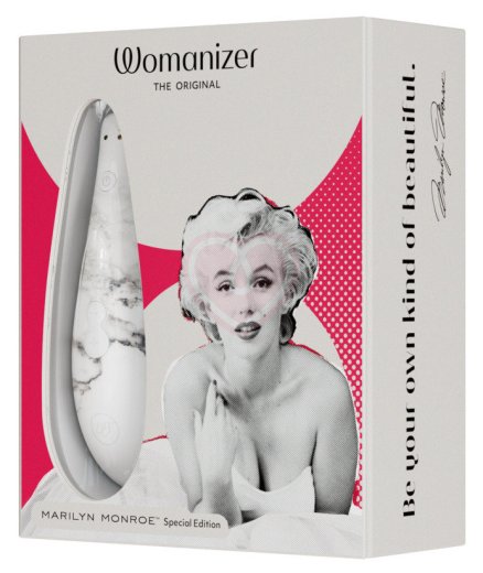 Бесконтактный клиторальный стимулятор Womanizer Classic 2 Marilyn Monroe белый мрамор фото 4