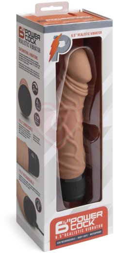 Реалистичный вибратор PowerCocks Girthy 16 см мокка фото 4