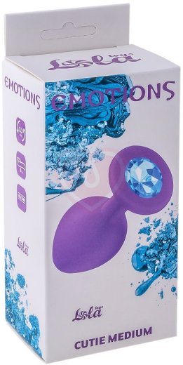 Средняя анальная пробка Emotions Cutie Medium фиолетовая с голубым кристаллом фото 3