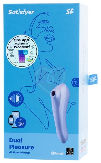 Вакуумно-волновой вибратор с приложением Satisfyer Dual Pleasure сиреневый фото 5