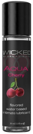 Оральный лубрикант Wicked Aqua Cherry со вкусом сладкой вишни 30 мл фото 1