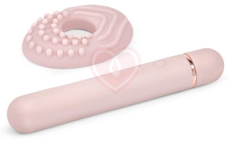Силиконовый мини-вибратор с насадкой Le Wand Baton розовый фото 4