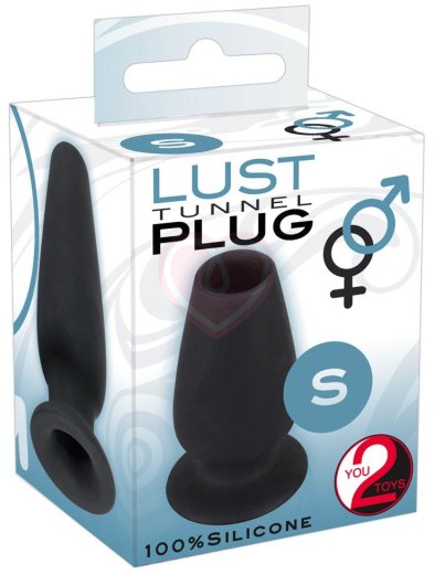 Анальная пробка с отверстием Lust Tunnel Plug S чёрная фото 5