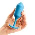 Утяжелённая анальная пробка для ношения b-Vibe Snug Plug 3 средняя голубая фото 3