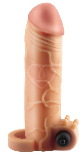 Насадка удлинитель с вибрацией Vibrating Real Feel Extension 16,5 см телесная фото 1