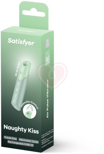Вакуумно-волновой клиторальный стимулятор помада Satisfyer Naughty Kiss зелёный фото 5