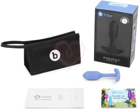 Утяжелённая анальная пробка для ношения b-Vibe Snug Plug 1 мини сиреневая фото 5