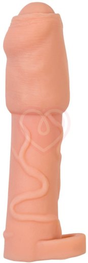 Насадка удлинитель с закрытой головкой и кольцом на мошонку XLover by Toyfa телесная фото 1