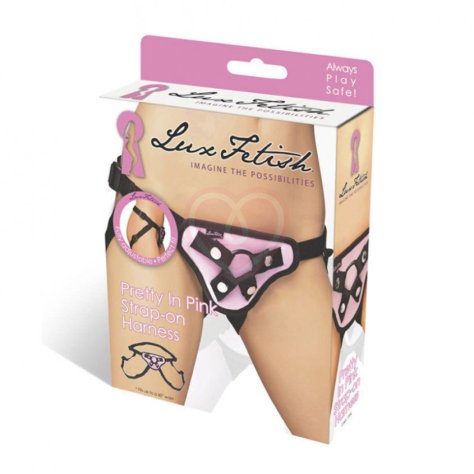 Пояс-сердечко для страпона Pretty In Pink Strap-On Harness розовый фото 3