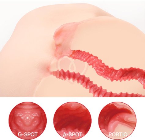 Мастурбатор-полуторс с вагиной и анусом Onahole Real Vagina с двойным слоем фото 8