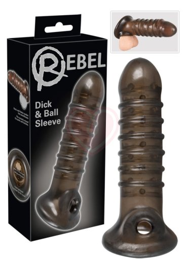 Рельефная насадка на пенис Rebel Dick&Ball Sleeve фото 2