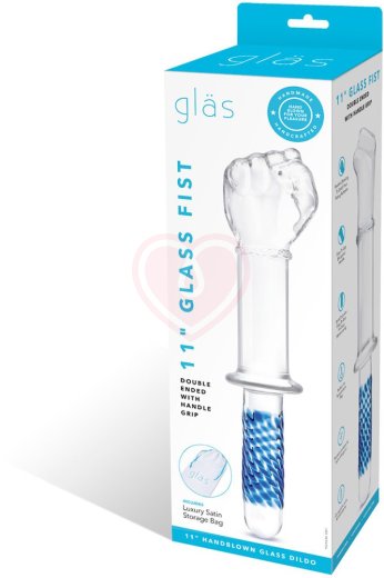 Стеклянный фаллоимитатор-кулак Glass Fist Double Ended With Handle Grip прозрачный фото 2