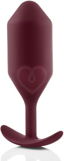 Утяжелённая анальная пробка для ношения b-Vibe Snug Plug 5 большая бордовая фото 3