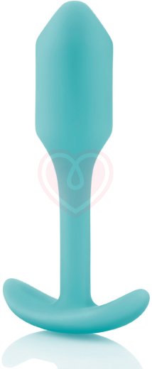 Утяжелённая анальная пробка для ношения b-Vibe Snug Plug 1 мини голубая фото 3
