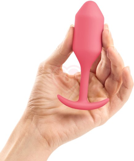 Утяжелённая анальная пробка для ношения b-Vibe Snug Plug 2 малая коралловая фото 2