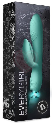 Вибратор с клиторальным стимулятором Every Girl Rabbit Vibrator бирюзовый фото 3