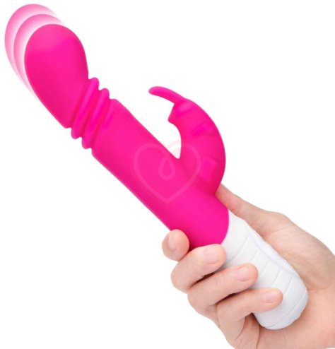 Вибратор-кролик с пульсирующей головкой Slim Shaft Thrusting G-Spot Rabbit розовый фото 6