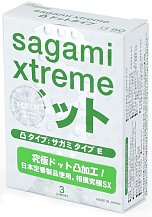 Утончённые рельефные презервативы Sagami Xtreme Type-E 3 шт