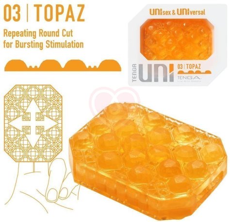 Мини мастурбатор Tenga Uni Topaz жёлтый фото 3