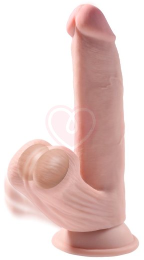 Фаллоимитатор с увеличенной мошонкой King Cock Plus 8 Triple Density 24,5 см фото 2