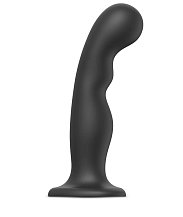 Фаллоимитатор с изгибом Strap-On-Me Dildo Plug P&G размер XXL 18,5 см чёрный