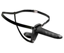 Тонкий двойной страпон Double Penetrix Strap-on чёрный