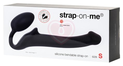 Безремневой гибкий страпон Bendable Strap-on-me S 24 см чёрный фото 4