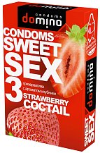 Оральные презервативы Domino Sweet Sex Клубничный коктейль 3 шт