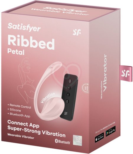 Виброяйцо Satisfyer Ribbed Petal с дистанционным управлением розовое фото 2