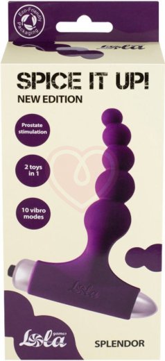 Анальный вибростимулятор с бусинами Spice it up New Edition Splendor фиолетовый фото 2