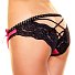 Трусики с ажурной попкой и бантиком Hustler Lingerie чёрно-розовые фото 1