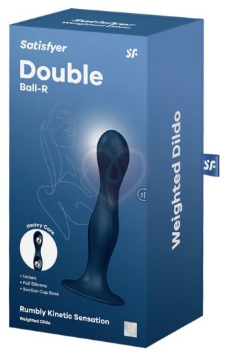 Фаллоимитатор Satisfyer Double Ball-R с внутренними шариками синий фото 3