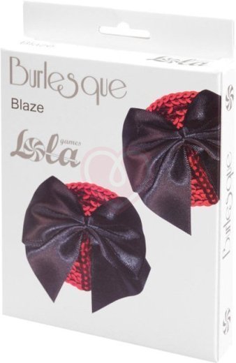 Пэстисы Burlesque Blaze круги с бантиками чёрные с красным фото 6