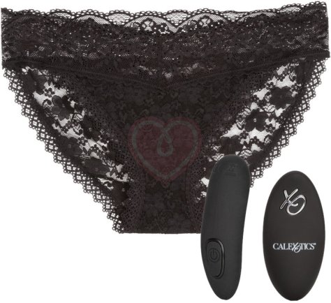 Вибратор для клитора с черными трусиками и пультом Lace Panty Set S/M фото 1