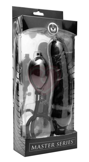 Расширяющийся фаллоимитатор Master Series Primal Inflatable Dildo чёрный фото 4