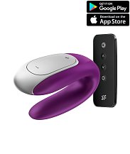 Парный вибратор Satisfyer Double Fun с управлением от приложения или пульта фиолетовый