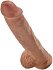 Фаллоимитатор на присоске с мошонкой King Cock with Balls 25 см мулат фото 2