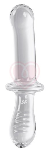 Двухсторонний фаллоимитатор Satisfyer Double Crystal из прозрачного стекла фото 2